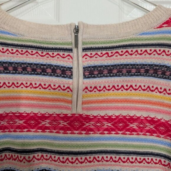 Talbots Fair Isle Sweater Womens Petite Size 2X Beige Colorful Lambswool Blend - Picture 7 of 12